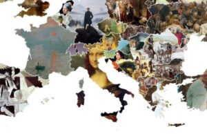 Карта на Европа направена од познати уметнички дела – еве една што ја претставува Македонија