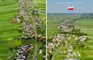 Во ова село во Полска сите жители живеат на една улица, погледите од воздух се прекрасни