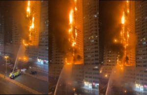 (ВИДЕО) Голем пожар во облакодер во Емиратите