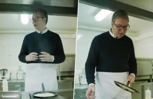 Вучиќ во кујна, прави палачинки: Повторно не го погодив обликот, ама нема врска – сите ми се смеат!