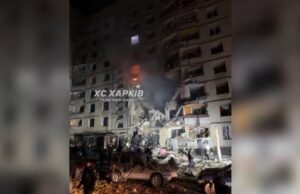 (Видео) Русите уништија цел дел од зграда во Харков, повредени се 24 лица
