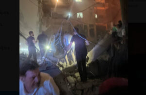 Цела зграда во Бејрут се урна од силните удари на Израел, има мртви и ранети