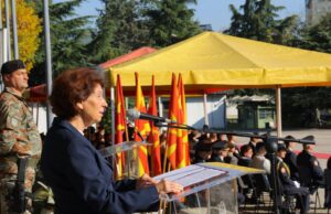 Сиљановска Давкова се обрати на свеченоста по повод заклетвата на 28. класа питомци/студенти на Воената академија „Генерал Михаило Апостолски“
