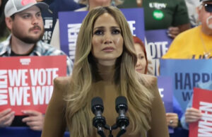 (Видео) Џенифер Лопез се појави на митингот на Харис, го спомна Трамп и едвај ги задржа солзите