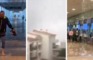 (Видео) Невреме ја зафати Барселона – вода навлезе на аеродромот, откажани летови, поплавени улици