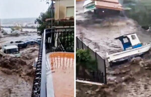 Невреме ја погоди Сицилија, поројот носеше автомобили на улиците