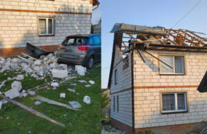 (Фото) Остатоци од дрон паднале врз станбена куќа во Полска