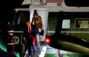 Хеликоптерот со кој патуваат Трамп и Меланија принудно слета: пренасочен поради техничка грешка