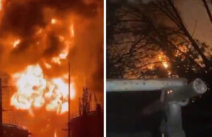 (Видео) Украинците погодија нафтено складиште на Крим, избувна огромен пожар