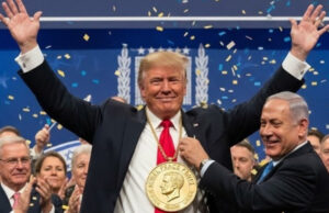 (Фото) Нетанјаху објави слика од вештачка интелигенција на која му ја доделува Нобеловата награда за мир на Трамп