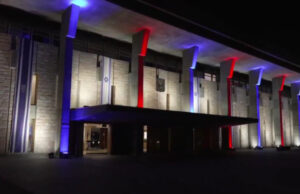 Израелскиот парламент осветлен во боите на американското знаме