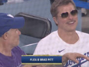 (Фото) Бред Пит изненади со нов изглед на бејзбол натпревар