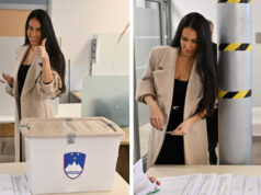 Сопругата на словенечкиот премиер е мисица и активистка, со својот стил повторно го привлече вниманието, гласајќи на референдумот