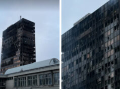 Oблакодерот „Вјесник“ по катастрофалниот пожар кој гореше цела ноќ и цел ден, се чекаат проценки за статиката