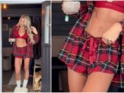 (Видео) „Гори“ и во лето и во зима: Снегот и бикините се она што ѝ треба на нејзиното убиствено тело