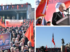 Ахмети од протестот на плоштадот „Скендербег“: Процесот во Хаг треба да заврши со ослободителна пресуда