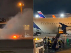 (Видео) Авион се запали на аеродром во Бразил, евакуирани 180 патници