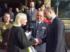 Проштална средба на министерот Мисајловски и началникот на Генералштабот на Армијата Лафчиски со амбасадорката Агелер