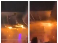 (Видео) Објавена снимка од почетокот на пожарот: таванот гори, едно момче се обидува да го изгаси