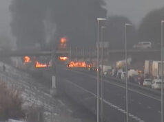 (Видео) Тешка несреќа во Словенија: Експлодираше цистерна, автопатот е затворен