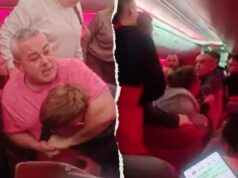 (Видео) Хаос во авион, тепачка и расистички испади принудија итно слетување