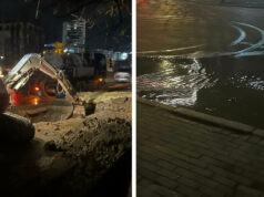 Капиштец повеќе од шест часа без вода, дефект кај Цветен пазар ја поплавува улицата Народен фронт