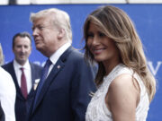 (Фото) Сребрените панталони на Меланија Трамп предизвикаа дебата на интернет: „Несоодветни“