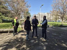 (Фото) Започна реконструкцијата на јавните пешачки површини кај ТЦ „Три бисери“