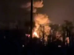 (Видео) Украина со дронови нападна руски складишен објект за нафта, избувна огромен пожар