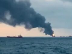 Ирански медиуми објавија фотографија од запален танкер во Ормутскиот теснец