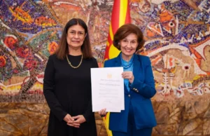 Сиљановска-Давкова ги прими акредитивните писма на новата амбасадорка на Перу