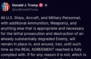 Трамп: Доколку постигнатиот договор не се спроведе, ќе започне пукање посилно од кога било