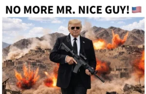 Трамп објави фотографија како држи автоматска пушка и му порача на Иран да се вразуми