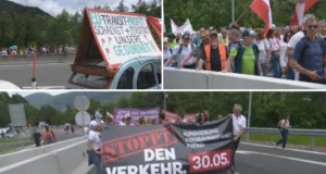 Илјадници луѓе на протест го блокираа алпскиот премин Бренер поради прекумерен сообраќај