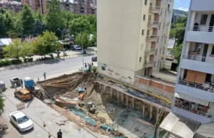 Свлечиште на градилиште во Скопје: Оштетена инфраструктура, кабли за струја