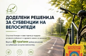 Општина Илинден: Доделена еднократна парична помош за набавка на велосипеди