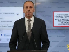 (Видео) „СДС го допре дното, со умисла создава паника и хистерија за тоа дека водата во Скопје не била безбедна за пиење“, вели Петрушевски