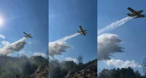(Видео) „Ер трактори“ го гаснат пожарот кај Сопиште