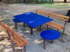(Фото) Општина Карпош: Обновена урбаната опрема во паркчето спроти „Олимпико“