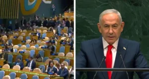 (Видео) Десетици делегати ја напуштија салата додека Нетанјаху говореше во ОН